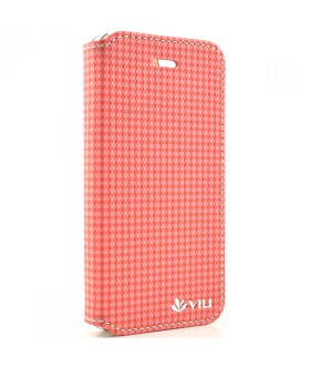 Vili Plaid Style Flip Θήκη iPhone 5 & 5S Κόκκινο